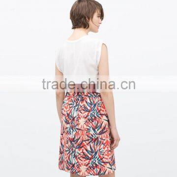 2015 New Fashion Palm Tree Print Longuette Skirt photo-4