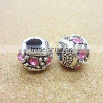 1138132 Beading Jewelry Making Bulk Bulk Bead Drum Antique Vintage Imitation Old Rhinestone Zinc Alloy Silver Beads photo-2