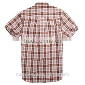 2017 Blouse Short Sleeve Shirt for Men Boys Fancy Shirts Gingham Pattern photo-4