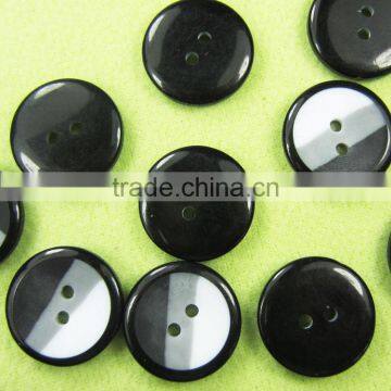 12years Experience Fashion 2 Hole Black and White Pattern Resinic Suit Button for Coat photo-2