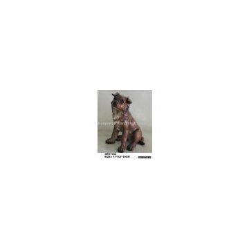Garden Decoration-Polyresin/Resin And Wood-Like Dog