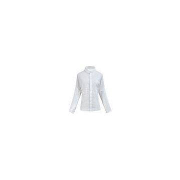 Custom made White Voile Ladies Fashion Blouses and tops with Long Sleeve