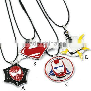 4 Designs The Avengers Superman Spider Man Anime Necklace Decorative Super Hero Pendant Necklace