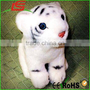 Baby BLUE EYES Sitting Tiger White Cub Plush Stuffed Wild Animal