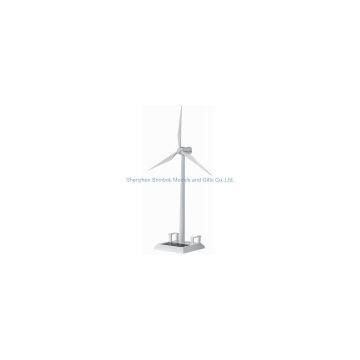 Metal Sloar Wind Turbine Model With Name Card Holder