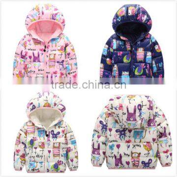 Cartoon Doodles Winter Baby Clothes Hooded Down Coats For Children Girls And Boy M7082802