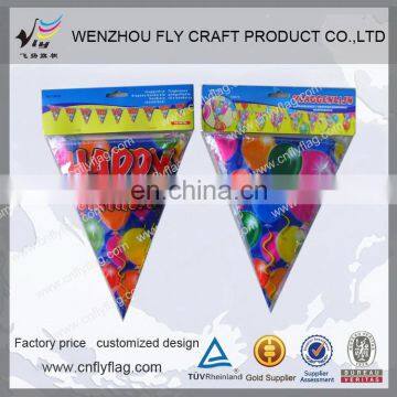 Wenzhou factory directly sell low price home party decoration triangle bunting flags