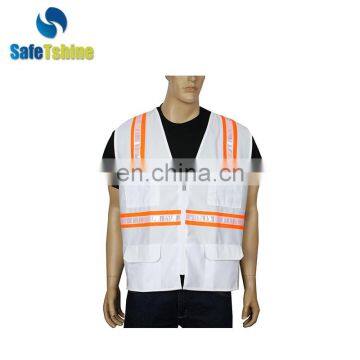 Hot selling safety high visibility white vest online clothing store for sale