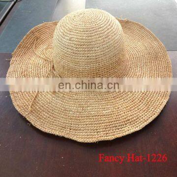 Custom Plain Raffia straw hat for Summer cheap wholesale