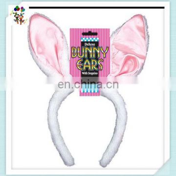 Easter Party White Fur Pink Rabbit Bunny Ear Headbands HPC-0744