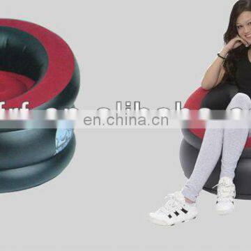 inflatable single flocked air round sofa