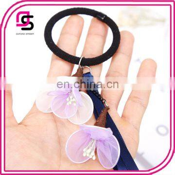New Wholesale Decorative Floral Elastic Hair Tie Accessories Girls Korean Headdress photo-4