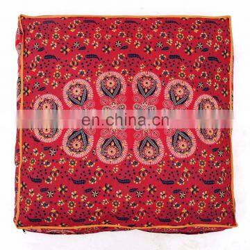 Indian Cushion Cover Meditation Pillow Case Cushion Cover Dog Bed Square Ottoman Pouf 35*35" Beautiful Cushion Cover photo-2