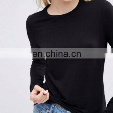New High Quality Sexy Women Girl Lady Cold Shoulder Black Cotton T Shirts Stylish Tops OEM photo-4
