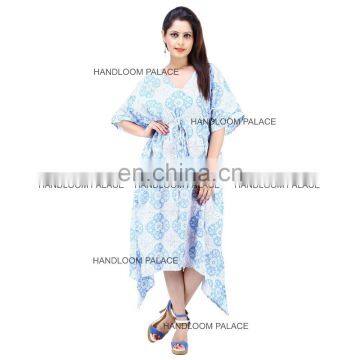 Indian Kaftan Long Women Beach Wear Ethnic Plus Size Gown Loose Fit Maxi Poncho