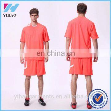 Trade Assurance Yihao 2016 Men 100% Polyester custom Soccer Jersey Sublimation Printed Soccer Wear T Shirts Wholesale