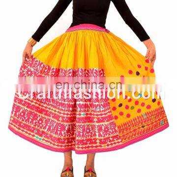 Indian Vintage Rabari Ghagra{Skirt}- Rabari embroidery banjara skirt- Multicolored Cotton Skirt with Vintage Kutchi skirts