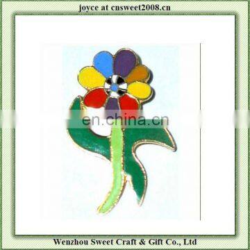 flower shaped badge/ emblem / metal lapel pin hard enamel