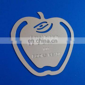 Apple shaped metal bookmark