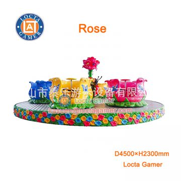 Zhongshan amusement kiddie rides rotating revolving rose cup coffee cup