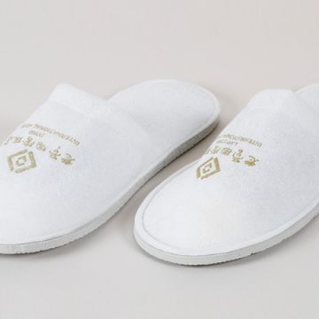 ELIYA 5 Star White Hotel Slippers/Cotton Slipper with EVA/ Anti-Slip Dots Sole