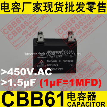 450V.AC 1.5uF±5% CBB61 capacitor for air conditioner