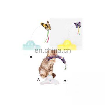 Wholesale Smart Electric rotating Interactive plastic Flying flashing butterfly PET cat toy