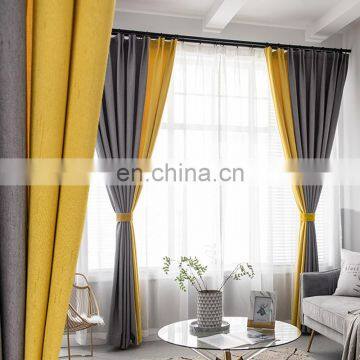 Cheap Linen look blackout curtain metor for living room