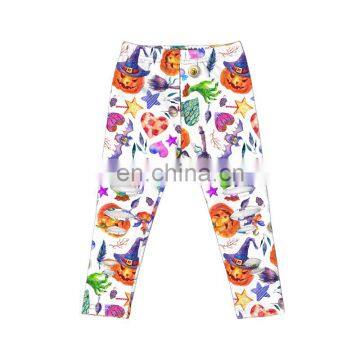High Quality Halloween Skull and Flower Print Newborn Bouncy Leggings Flexible Soft Leggings for Girls photo-4