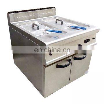Hotel Restaurant Commercial Cooking Equipment Vertical 2-Tank Gas Fryer With Cabinet photo-5