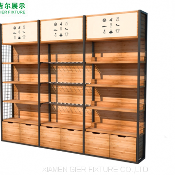 Fashion Wooden and Metal Daiso Display Stand Miniso Display Rack Store Shelf photo-2