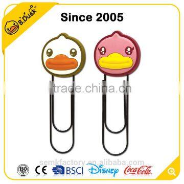 China factory wholesale cute animal shape big size paper clips with duck head