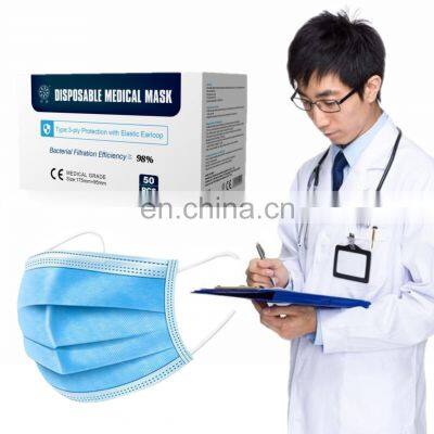 Sterilized Medical Surgical Mask 3ply Disposable face mask Non Woven 3 ply In stock fast delivery