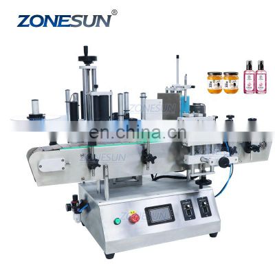 ZONESUN TB-500A Bench Top Labeller Pet Jar Water Bottle Double Side Automatic Labeling Stickering Machine