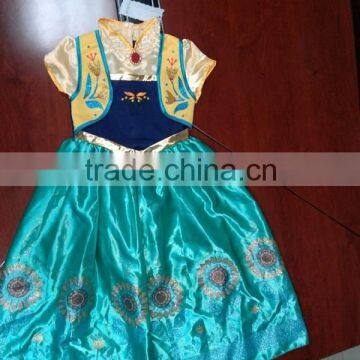 2015 new frozen fever anna elsa wholesale dress for kids princess dress 110-150cm SU055