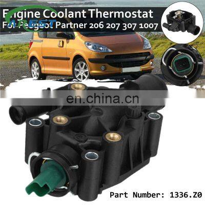 Car Engine Coolant Thermostat with Housing Cover For Peugeot 206/207/307/308/Partner/Boxer For Citroen C2/C3/C4 Xsara #1336.Z0