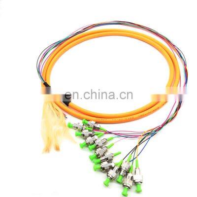 12 Color Fiber FC UPC APC Single mode G652D G657A 0.9mm Fiber Optic Pigtail 12 Cores Fiber Bundle Pigtail