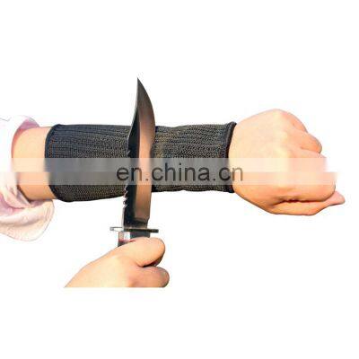 Anti Cut Arm Protection Sleeve 7 gauge Polyester Stainless Steel knitted Anti Knife Guard sleeve