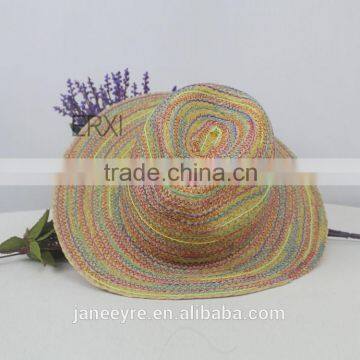 Vintage Design Beautiful Colors Paper Straw Hat For Women Wholesale