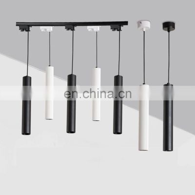 Modern LED pendant lamp aluminum suspension lighting hanging cylinder lamps black white tube light pipe minimalist luxury lights