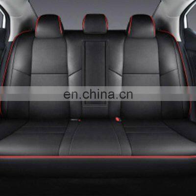 High quality breathable Black Standard Version true genuine leather full coverage car modify back seat mat front seat cover kits