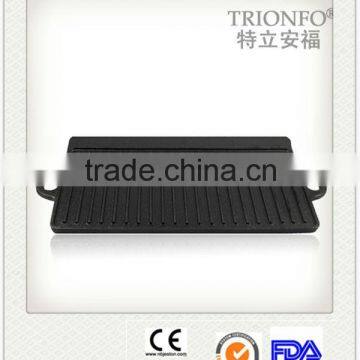 TRIONFO Black Non-stick Pre-seasoned Cast Iron Bbq Grill Plate for Gas Stove photo-2