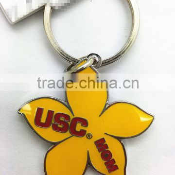 New Fashion Flower metal key chain with soft enamel