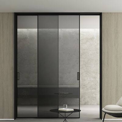 Bathroom Office Glass Partition Wall Soundproof Interior Building Room Divider Glass Office Partition Sliding Door photo-3