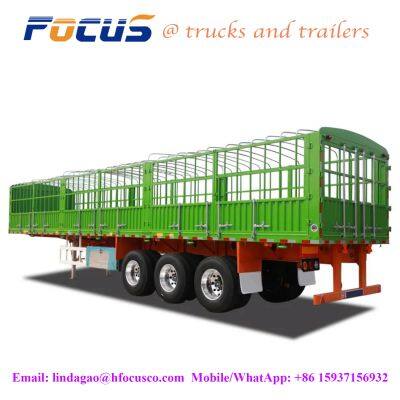 Livestock/Animal/Cattle/Horse/Stake/Fence Transport,Farm Animal Transport Trailer Carrier Construction Machinery Fence Cargo Semi Trailer,