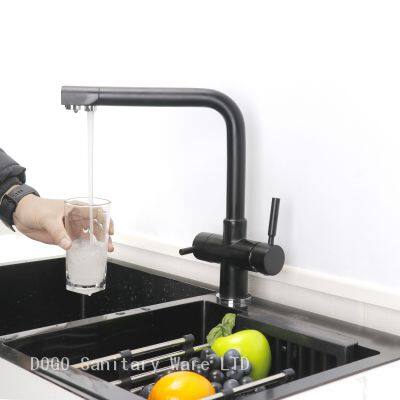 High Quality Competitive Factory 4 Way Kitchen Filter Faucet Mixer Filtered Taps Matt Black