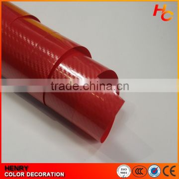 New Product Red Color Self adhesive 3D Carbon Fiber Car Vinyl Film