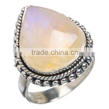 RAINBOW MOON STONE 925 STERLING SILVER RING ,925 STERLING SILVER JEWELRY WHOLE SALE,JEWELRY EXPORTER