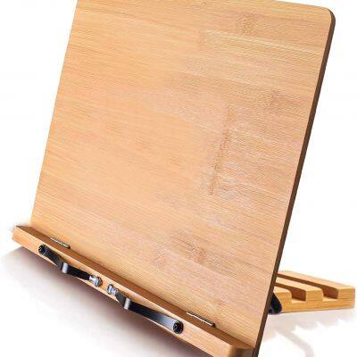 Cookbook Holder Adjustable Book Cookbook Holder  Book Stand Tablets Holder Reading Rest Stand Bamboo Craft Bamboo Book Stand