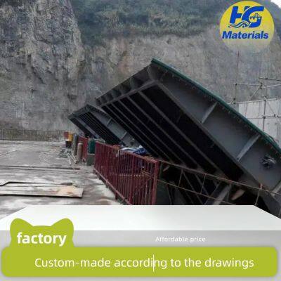 Steel gate manufacturer, river flood control, stainless steel water-stop and flood discharge, large flat sliding arc steel dam equipment